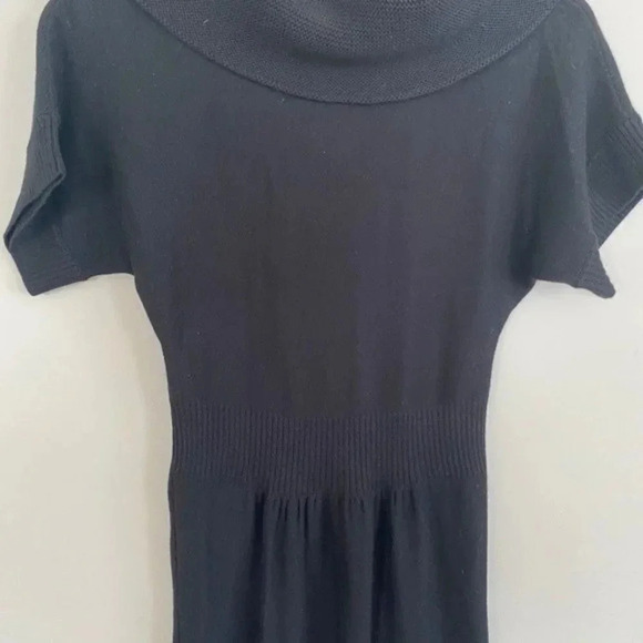 Loft Merino Wool Blend Black Cowl Neck Sweater Dress - Picture 3 of 12